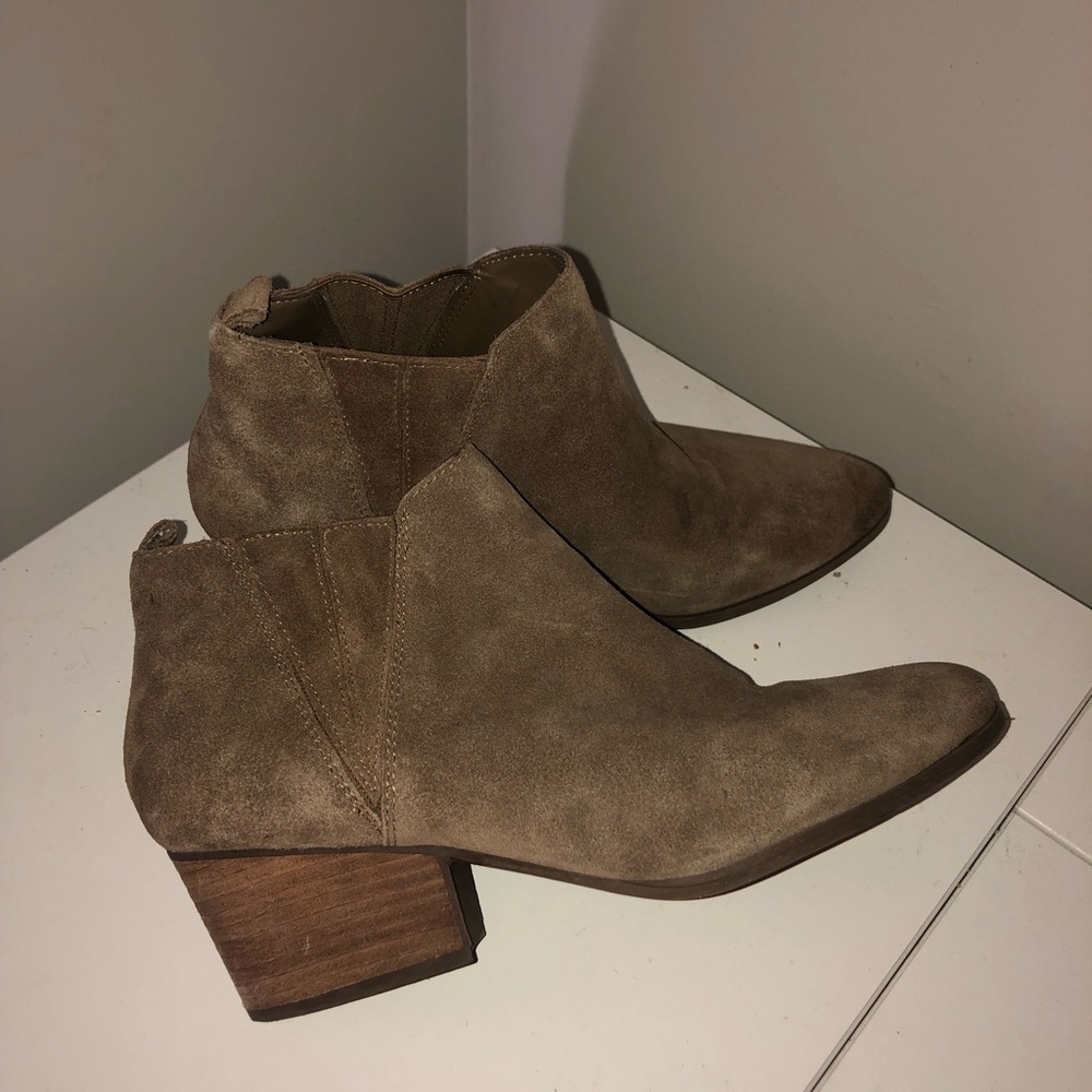 Pointed Toe Brown Booties Slip On
